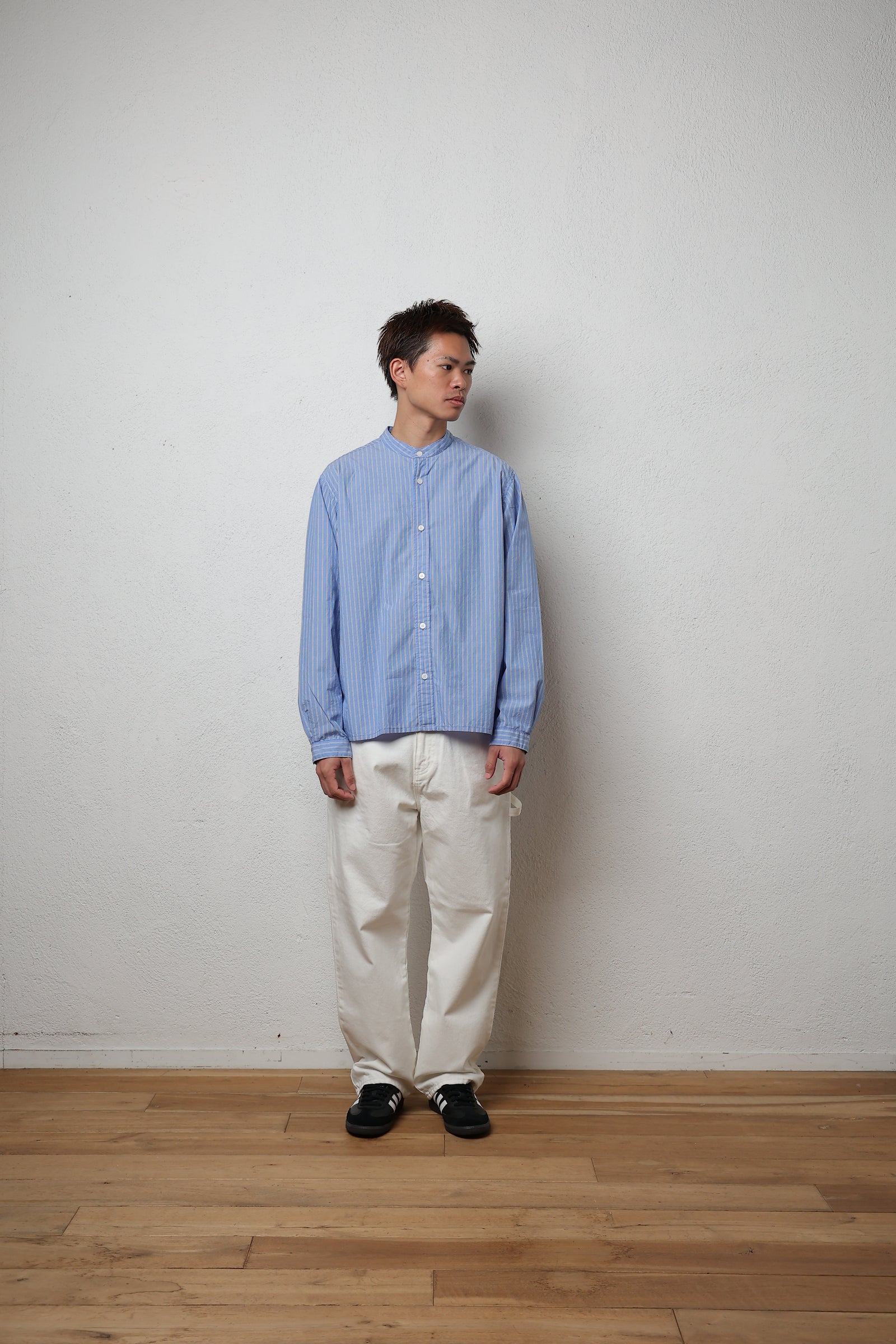SALE!! 40%OFF!!】Stripe over shirts(ストライプオーバーシャツ/ブルー) – EDIT CLOTHING