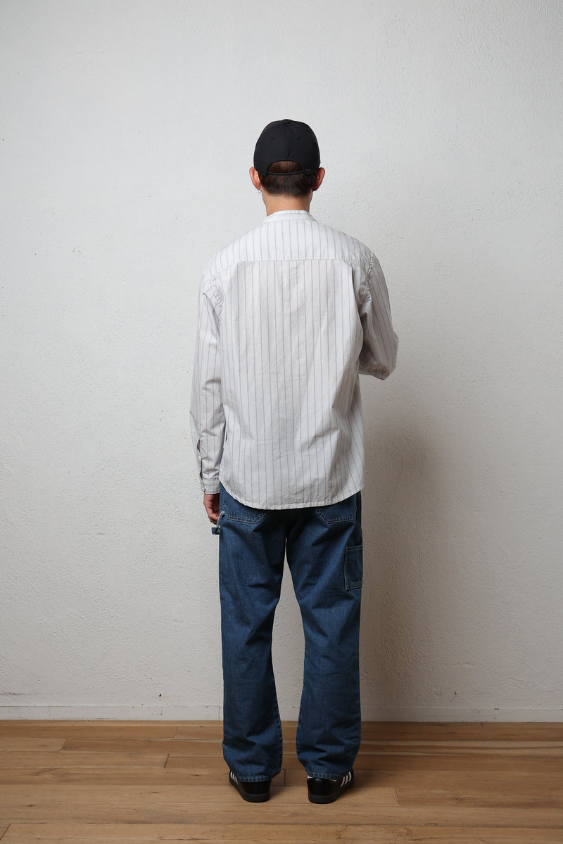 【2024 spring 最新作】Stripe over shirts(ストライプオーバーシャツ/ライトグレー)