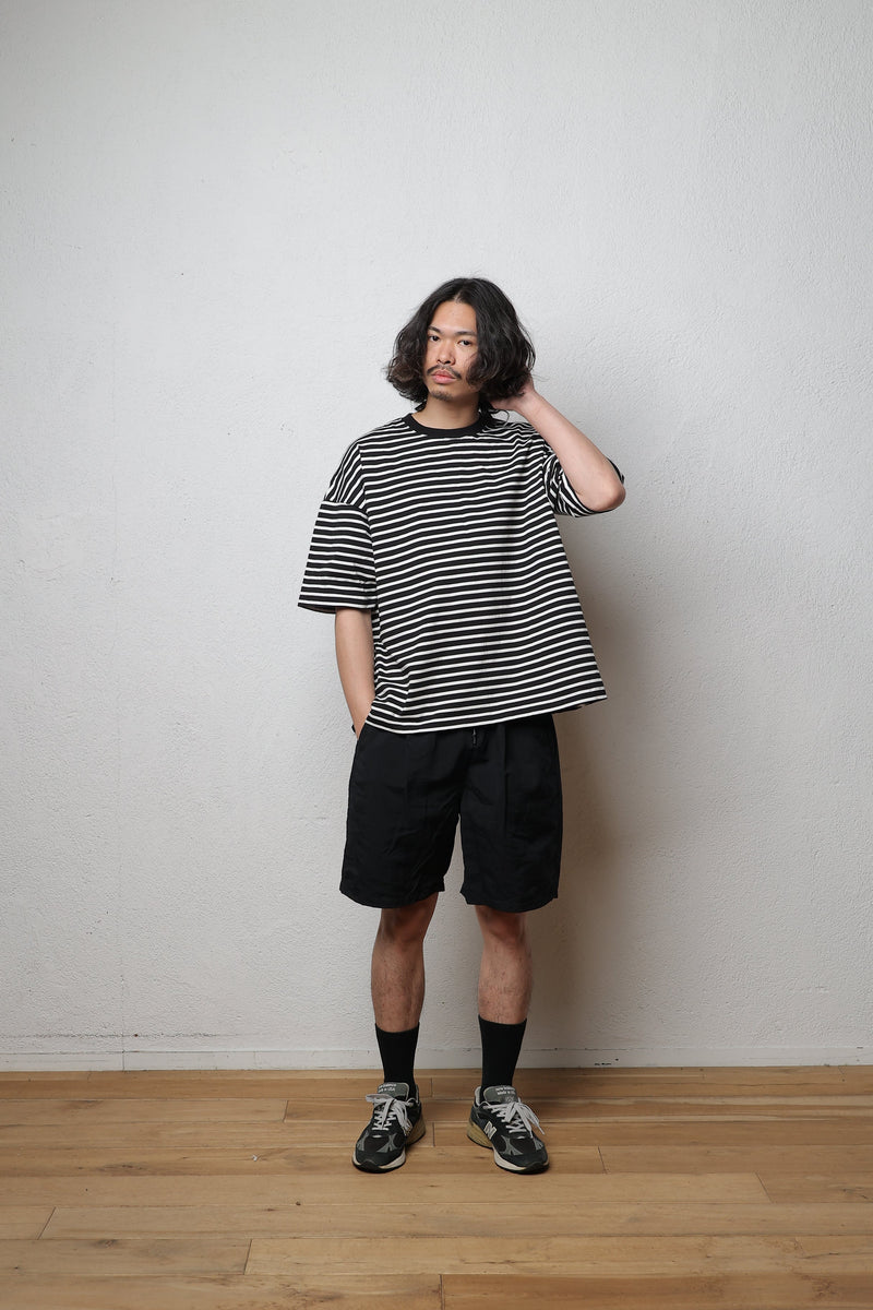 【SAMPLE SALE!! 2023S/S商品】Border finegauge tee（ボーダーファインゲージT/ブラック×ホワイト）