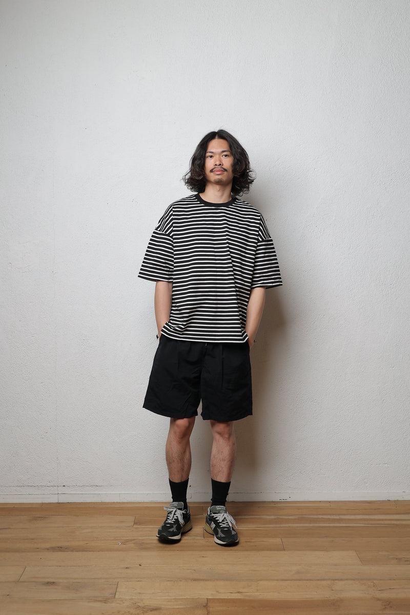 【SAMPLE SALE!! 2023S/S商品】Border finegauge tee（ボーダーファインゲージT/ブラック×ホワイト）