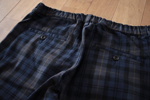 【SAMPLE SALE!!】Pleat check tapered pants(プリーツチェックテーパードパンツ)