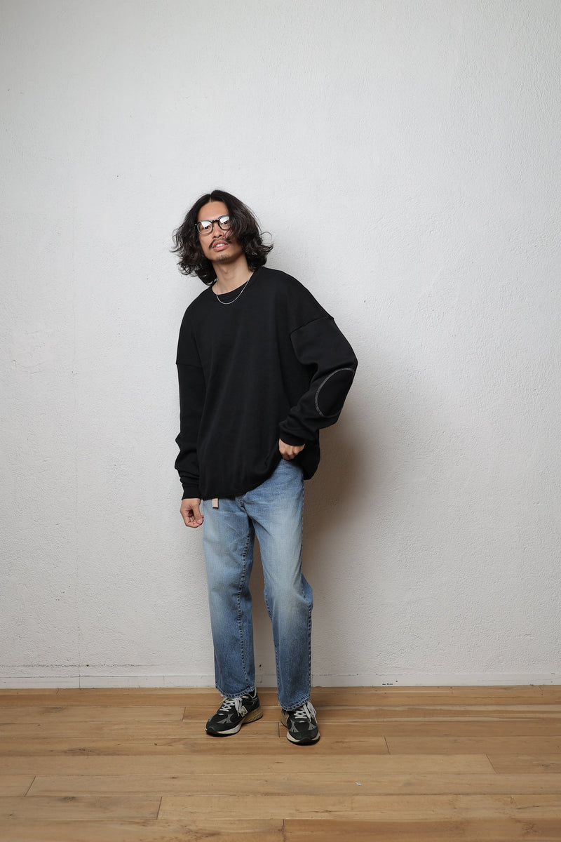 【SAMPLE SALE!! 2023 S/S商品】Shiny waffle elbowpatch L/S / シャイニーワッフルエルボーパッチ L/S