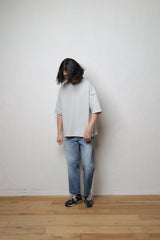 【SAMPLE SALE!! 2023S/S商品】Border finegauge tee（ボーダーファインゲージT/サックス×ホワイト）