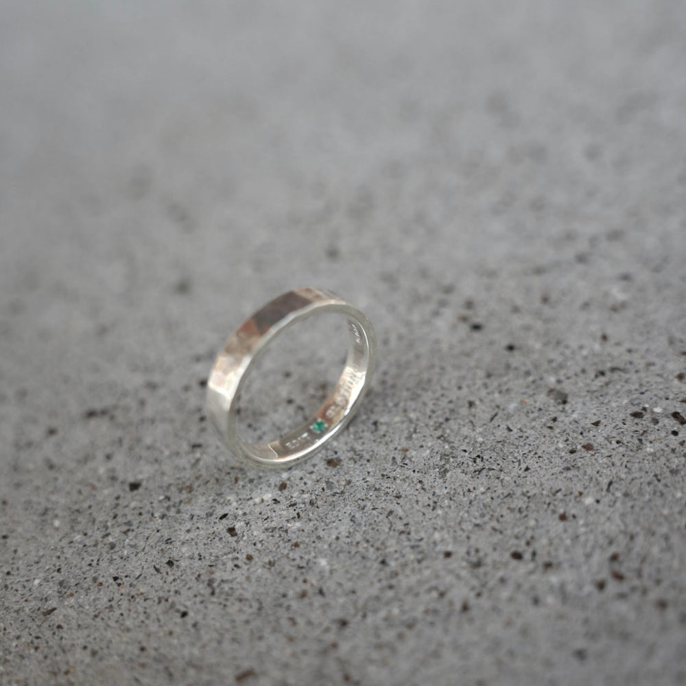 Order hammer texture ring 950/4mm幅(オーダーハンマーテクスチャー