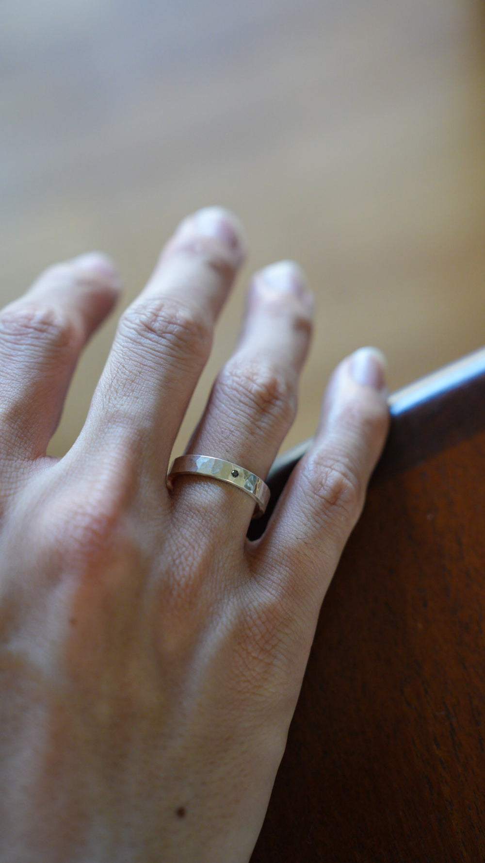 Order hammer texture ring 950/4mm幅(オーダーハンマーテクスチャー