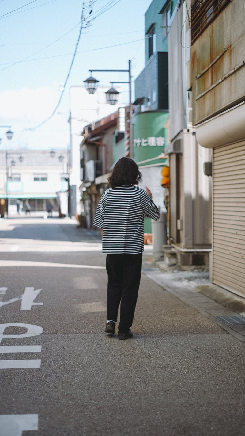 【SAMPLE SALE!! 2023S/S商品】Border finegauge tee（ボーダーファインゲージT/ブラック×ホワイト）