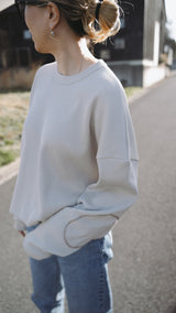 【SAMPLE SALE!! 2023 S/S商品】Shiny waffle elbowpatch L/S / シャイニーワッフルエルボーパッチ L/S
