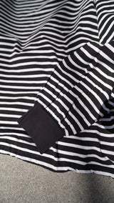 【2023A/W 最新作】Finegauge puf L/S（ファインゲージパフロングスリーブ/ブラック×ホワイト）