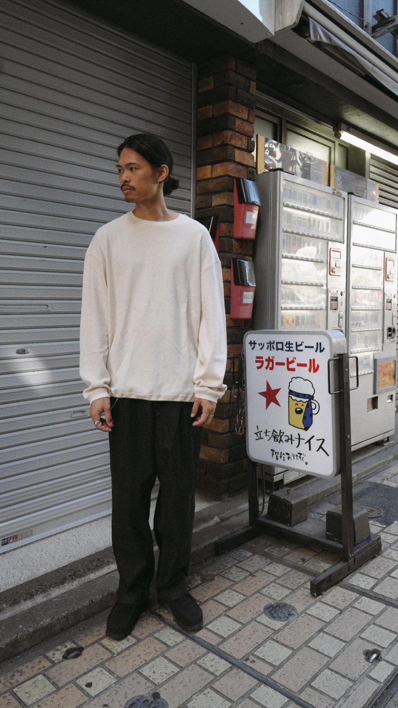 【2025 Winter 最新作】HOKKAIDO WOOL HANIKAM DRAWSTRING L/S（北海道ウールハニカムドローストリングロンT）