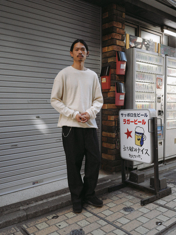 【2025 Winter 最新作】HOKKAIDO WOOL HANIKAM DRAWSTRING L/S（北海道ウールハニカムドローストリングロンT）