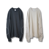 【SAMPLE SALE!! 2023 S/S商品】Shiny waffle elbowpatch L/S / シャイニーワッフルエルボーパッチ L/S