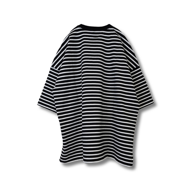 【SAMPLE SALE!! 2023S/S商品】Border finegauge tee（ボーダーファインゲージT/ブラック×ホワイト）