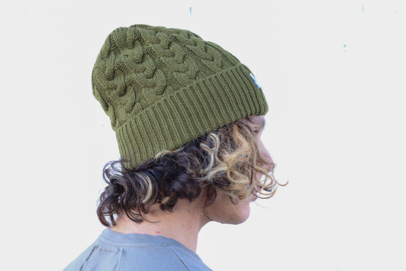 70%OFF!! Cable knit cap（ケーブルニットキャップ/カーキ）