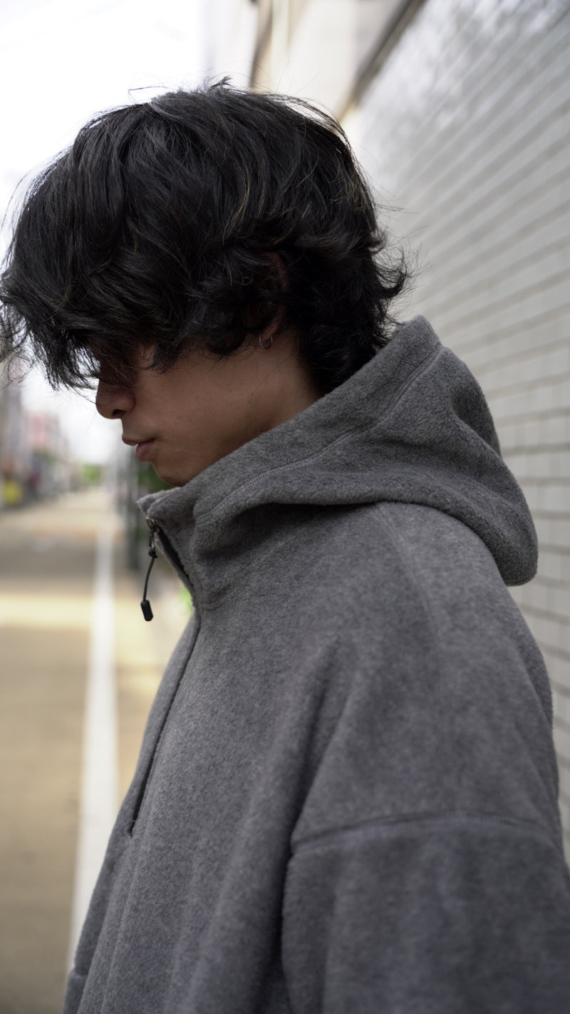 Rayon melton fleece harf zip parka（レーヨンメルトンフリースハーフジップパーカ）