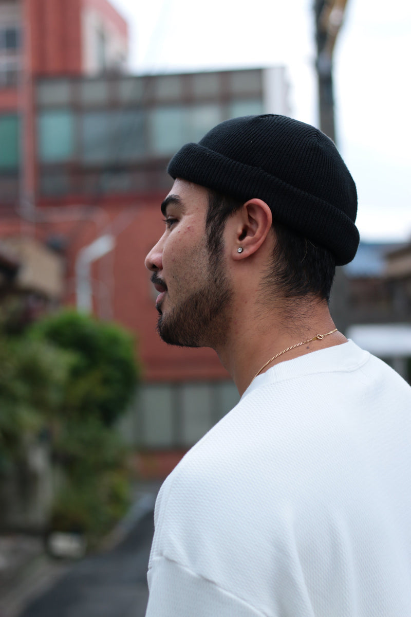 Shallow knit cap（シャローニットキャップ/ブラック）